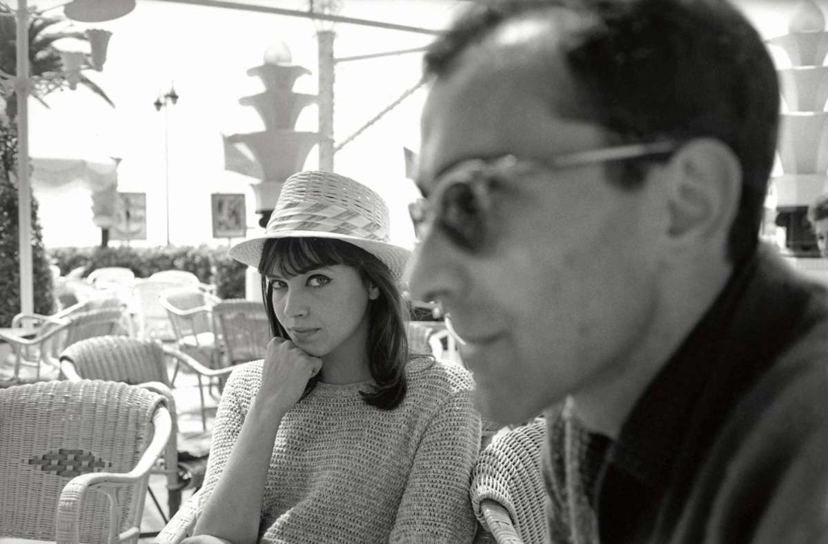 Jean-Luc Godard im Jahr 1960 mit seiner ersten Ehefrau und Muse, der Schauspielerin  Anna Karina