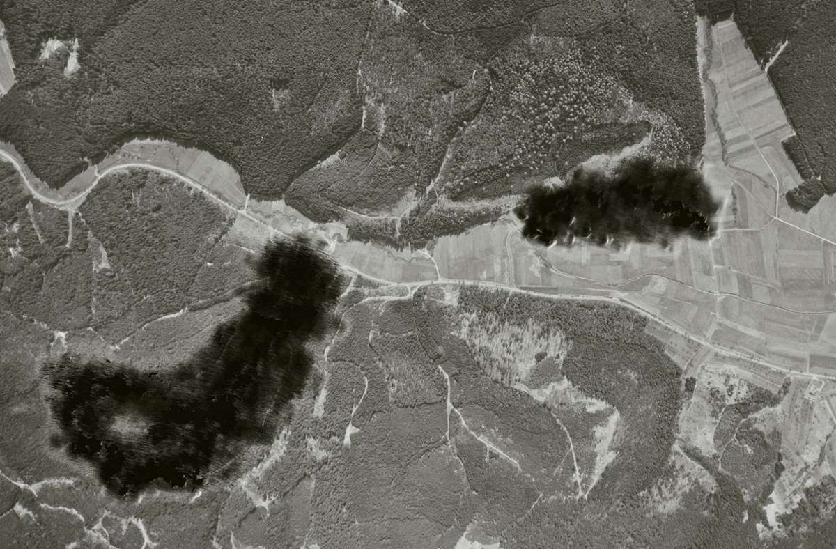 Die Nato-Pipeline in Bodelshausen bei Tübingen wurde auf den Luftbildern aus 1968 geschwärzt. Ein noch spektakuläreres Beispiel zeigt die Fotostrecke.